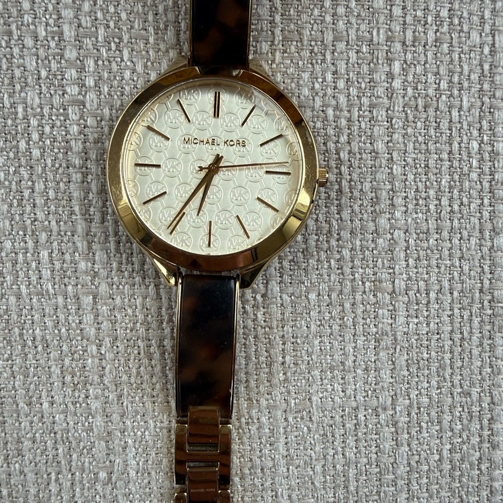 Michael Kors Gold and Tortoise Watch